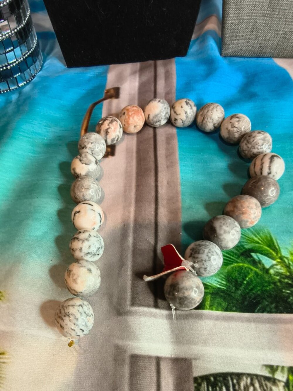 Strand of Pink Marble Beads Crafting